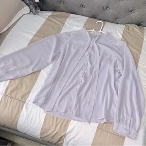 Periwinkle Ribbon Tie Blouse